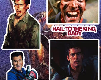 Ash Williams Sticker Pack | 4 x 4 in | Evil Dead, Bruce Campbell | Horror Fan Gift, Merch