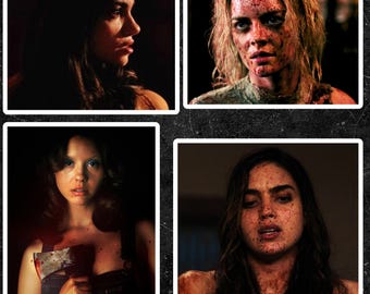 Modern Final Girls Sticker Pack | 4 x 4 in | Sienna Shaw, Grace Le Domas, Maxine Minx, Sam Carpenter | Horror Fan Gift, Merch