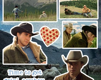 Brokeback Mountain Sticker Pack | 4 x 4 in | Jack Twist, Ennis Del Mar Fan Gift | Jake Gyllenhall, Heath Ledger | MLM, Gay Cowboys