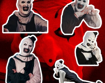 Scary and Silly Art Sticker Pack | 4 x 4 in | Art the Clown, Terrifier Horror Fan Gift | Halloween