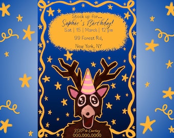 Invitación de cumpleaños personalizada de Roblox de 99 noches en el bosque / Completamente personalizable, Canva / Plantilla de invitación de cumpleaños de Roblox