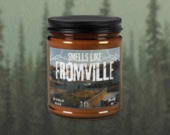 Huele a Fromville / De la serie de televisión de MGM, vela de soja perfumada Fromily / 9 oz, frasco ámbar / Regalo de terror para amantes de la televisión /