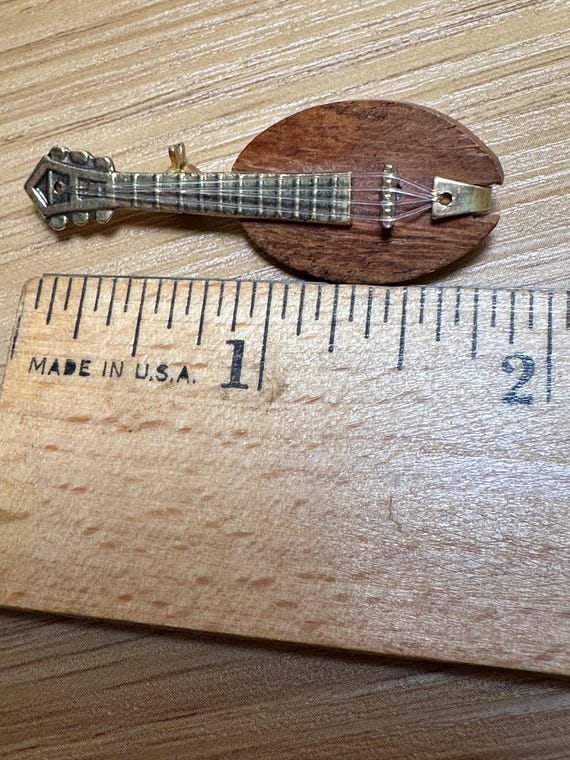 Mandolin Brooch Clip String Instrument Detailed N… - image 6