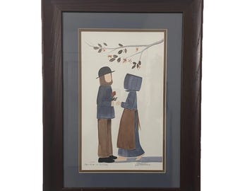 Impresión numerada y firmada de Diane Graebner Folk Art: La primera rosa del verano Amish Art