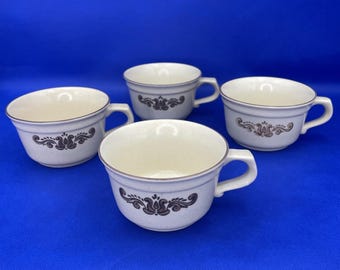 Juego de 4 tazas de sopa de café vintage Pfaltzgraff Village, de cerámica, de 227 ml (8 oz)