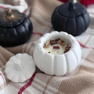 Bougie citrouille - Bougies d&#39;automne - Bougie parfumée d&#39;automne - Bougie d&#39;Halloween - Décoration d&#39;intérieur automne - Bougies aromatiques d&#39;automne - Bougie parfumée à la citrouille
