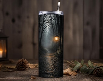 Spooky Forest Tumbler Wrap PNG, 20oz Halloween Sublimation Instant Download