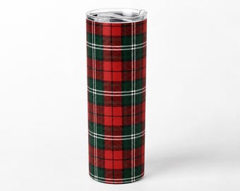 Christmas Plaid Tumbler Wrap PNG, 20oz Sublimation Instant Download