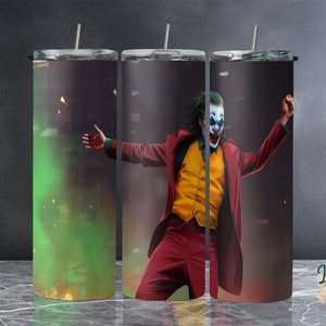 Joker 20oz Slim Tumbler Cup 20oz Skinny Tumbler Sublimation Design, Digital Download PNG, 20oz Tumbler Design