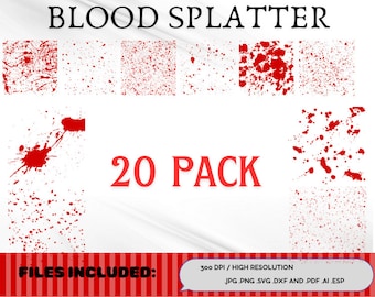 Blood Splatter svg, Bundle, Blood Splash, pdf, png, crime svg, paint splatter svg, paint splash svg, Vector, Clipart, instant download