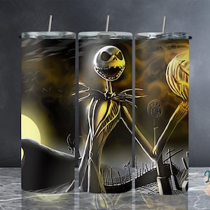 Nightmare Tumbler Wrap, Halloween Tumbler PNG, Jack Skellington 20Oz Tumbler Wrap Skinny & Tapered, Sublimation Design,