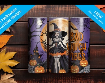 50 Halloween nahtlose Bundle Png Tumbler Wrap 20 Unze Skinny Sublimation Bundle Tumbler Png, gruselige Tumbler Bundle digitaler Download Png Bundle