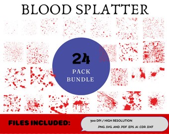 Blood Splatter Svg, Blood Splash, Crime Svg, Paint Splatter Svg, Paint Splash Svg, Splatter Clipart, Red Splatters, Drops, Instant Download