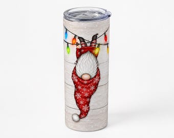 Christmas Gnome Tumbler Wrap PNG Set of 2 Designs, 20oz Skinny Sublimation Instant Download, 2 for the Price of 1