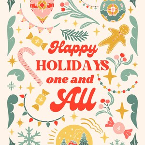 Gemütliche bunte Boho Weihnachtsfeiertags-Karte, kundenspezifische Foto-Weihnachtspostkarte, Weihnachtskarte für Familie u