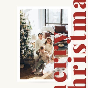 Minimalistische benutzerdefinierte Foto-Weihnachtsfeiertagskarte, benutzerdefinierte Foto-Weihnachtspostkarte, Weihnachtskarte für Familie und Freunde, Postkartenvorlage