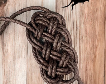 Braided 4 Plait Kangaroo Leather Bosalita Criss Cross Hanger