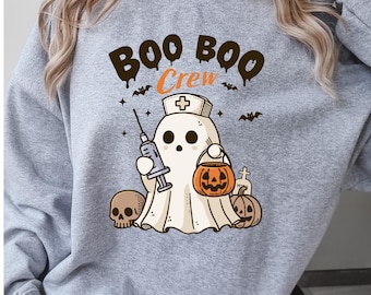 Halloween Nurse Sweatshirt, Spooky Nurse Sweatshirt, Nurse Halloween Gifts, Halloween Party Shirt, Nurse Halloween T-shirt, Cute Nurse Shirt