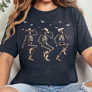 Halloween Dancing Skeleton Shirt, Western Halloween Cow Shirt, Halloween Cowboy Shirt, Halloween Tee, Halloween Cow, Halloween Tee
