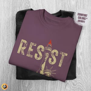 Resist Vintage Lady Liberty Shirt: Distressed Activist Tee Berry