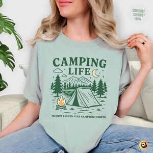Camping Life Comfort Colors Shirt: Campfire Nights Tee Bay