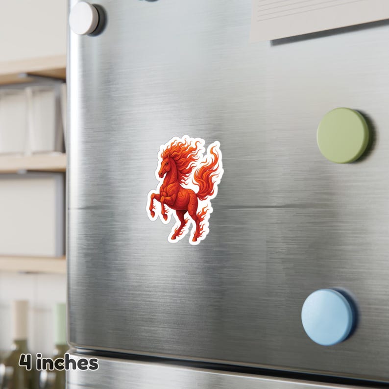 Chinese New Year 2026 Zodiac Decal Gift, Fire Horse Lunar New Year Celebration Sticker, Year of the Horse Red Vinyl Decal, Auspicious Horse Art Chinese Zodiac Gift, Intricate Pattern Horse Laptop Sticker, Red and Orange Flame Horse Sticker Art, Zodiac Celebration Decal for Water Bottle, Oriental Style Fire Horse Decoration, Celestial Horse Vinyl Sticker for Planners, Unique Chinese Art Zodiac Horse Gift Idea