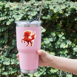 Chinese New Year 2026 Zodiac Decal Gift, Fire Horse Lunar New Year Celebration Sticker, Year of the Horse Red Vinyl Decal, Auspicious Horse Art Chinese Zodiac Gift, Intricate Pattern Horse Laptop Sticker, Red and Orange Flame Horse Sticker Art, Zodiac Celebration Decal for Water Bottle, Oriental Style Fire Horse Decoration, Celestial Horse Vinyl Sticker for Planners, Unique Chinese Art Zodiac Horse Gift Idea