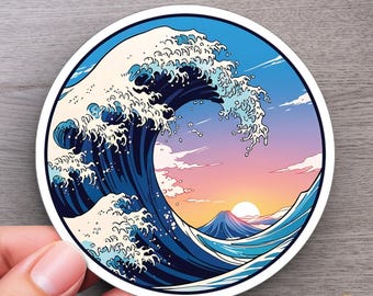 Wave off Kanagawa Sticker, Japanese Art Decal