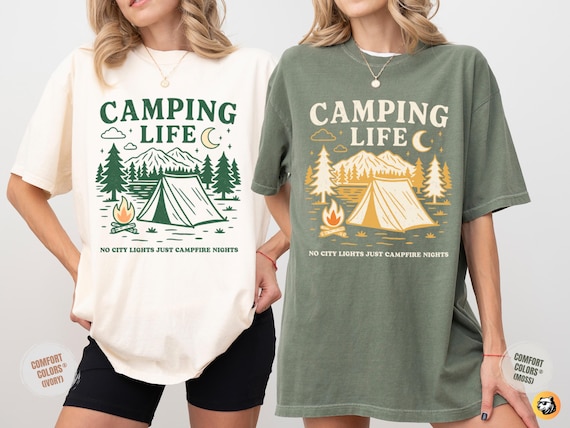 Camping Life Comfort Colors Shirt: Campfire Nights Tee
