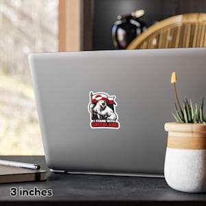 Greenland flag polar bear sticker, support Greenlanders protest decal, arctic wildlife vinyl sticker, roaring polar bear flag art, greenlandic pride laptop decal, majestic polar bear car sticker, unique greenland souvenir gift, northern polar bear laptop skin, weather resistant arctic sticker, patriotic greenland flag decor