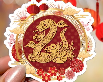 Year of the Snake 2025 Sticker: Lunar New Year Art