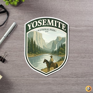 Yosemite National Park Sticker: Vintage Cowboy, El Capitan Waterproof Decal