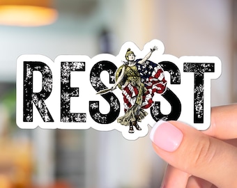 Resist Sticker: Vintage Feminist Warrior Lady Liberty Decal