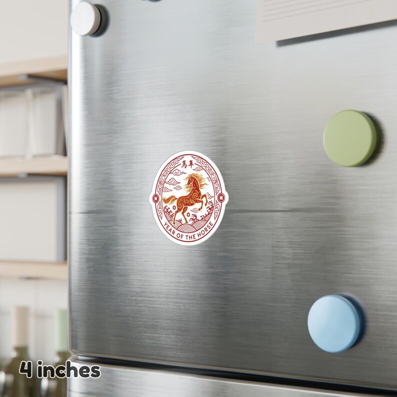Chinese New Year gift for horse zodiac, red and gold lunar New Year vinyl decal, traditional Chinese horse art sticker, lucky Chinese zodiac sticker 2026, gift for someone born in the Year of the Horse, ornate lunar animal sticker, Year of the Horse birthday gift, Chinese culture aesthetic sticker, Asian art vinyl decal, red packet alternative gift idea