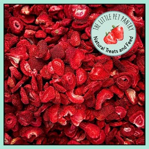 Natural Dried Strawberry Treats Gift for Small Animals Rabbits Guinea Pigs Hamsters Rats Healthy Small Pet Food Hay Topper Safe Forage Feed