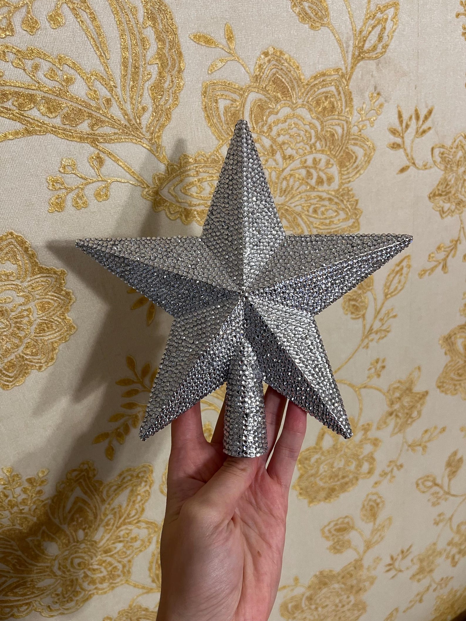 Rhinestone Tree Topper, Star Christmas Festive Decoration, Rhinestone ...