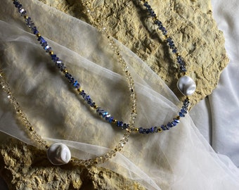 Pearl necklace, Handmade necklace, Gift for her, Freshwater pearl necklace, Classic pearl necklace, Unique handmade necklace, Gift for her