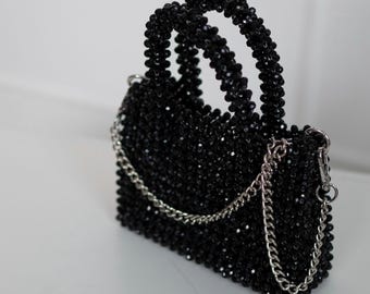 Luxury Handmade Beaded Clutch, Bridal Evening Bag, Crystal Wedding Purse, Unique Gift for Her