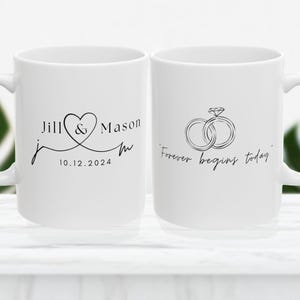 Customized Mr & Mrs Coffee Mugs, Couple engaged gift, his and hers cups, newlywed gifts, Just married personalized present