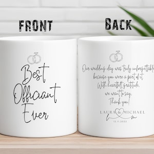 Wedding Officiant cadeaumok, beste Officiant cadeau ooit voor huwelijksvieringen, ideaal bedankcadeau van bruid