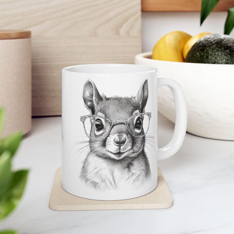 Caneca de café de esquilo: presente engraçado de apoio ao TDAH 15 Oz