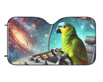 Amazon Parrot Space Explorer Car Sun Shade