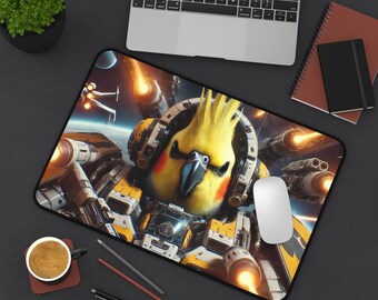 Cockatiel Space Warrior Desk Mat