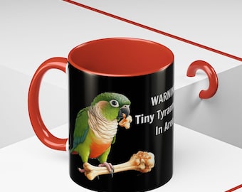 Tiny Tyrannosaur Green Cheek Conure Mug