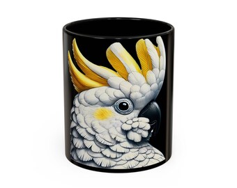 Cockatoo Bird Mug: Glossy Finish Coffee Cup