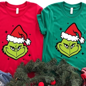 Grinch Christmas Shirt, Unisex Xmas Tee, Funny Grinch Gift, Women Shirt, Grinch Face Shirt, Christmas Shirt, Grinchmas Tshirt, Holiday Shirt