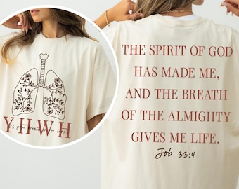 YHWH Floral Lungs Shirts, Christian Shirts, It's Your Breath in Our Lungs Shirt, Faith Apparel Tee, YHWH Lungs Christian Shirt, Flower Lungs