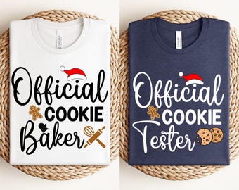 Cookie Baker Shirt, Cookie Tester Shirt, Gingerbread Bakery, Gingerbread Shirt, Couple Christmas Shirt, Trendy Christmas Gift, Christmas Tee