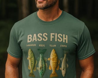 Vintage Bass Fish Graphic Tee: Outdoorsman Angler T-Shirt