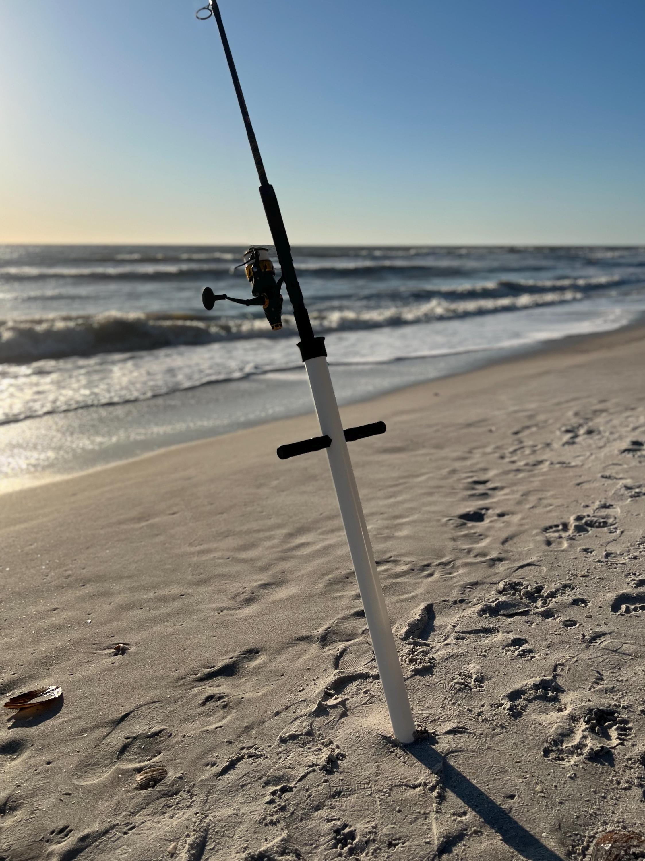 sand spike fishing rod holder Lee Fisher Sports Aluminum – 28” & 42” Beach Fis – Lee Fisher Supply Adjustable Length. Surf Fishing Pole Holder Surf